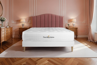 Ensemble Matelas Sommier 140x210 cm - Sommier Blanc (en kit) - Buckingham