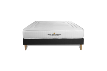 Ensemble Matelas Sommier 140x210 cm - Sommier Noir (en kit) - Lancaster