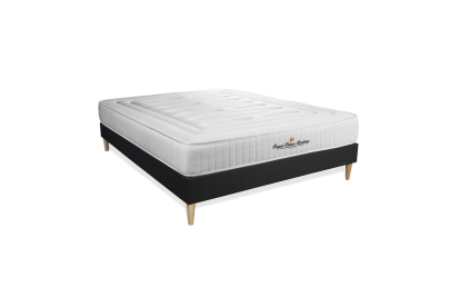 Ensemble Matelas Sommier 160x195 cm - Sommier Noir (en kit) - Nottingham
