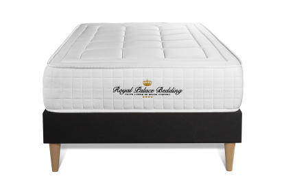 Ensemble Matelas Sommier 90x200 cm - Sommier Noir (en kit) - Balmoral