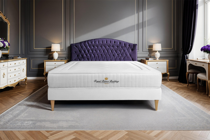 Ensemble Matelas Sommier 130x220 cm - Sommier Blanc (en kit) - Nottingham