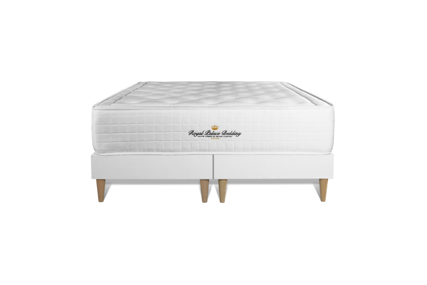 Ensemble Matelas Sommier 180x200 cm - Sommier Blanc (déjà monté) - Buckingham
