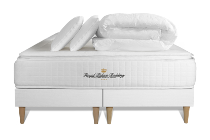Pack lit complet 180x200 cm - Matelas + 2 Sommiers Blancs + 2 oreillers + Couette - George V