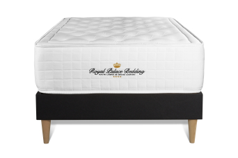 Ensemble Matelas Sommier 90x190 cm - Sommier Noir (déjà monté) - Buckingham