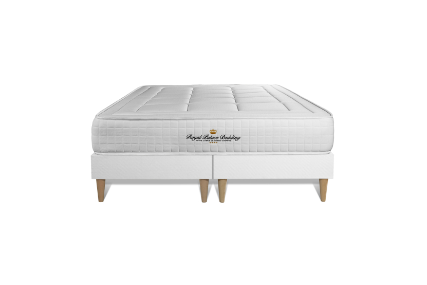 Ensemble Matelas Sommier 180x200 cm - Sommier Blanc (déjà monté) - Balmoral