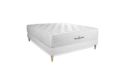 Ensemble Matelas Sommier 135x200 cm - Sommier Blanc (en kit) - Buckingham