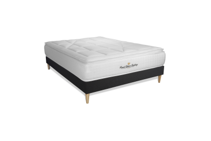 Ensemble Matelas Sommier 120x190 cm - Sommier Noir (en kit) - George V