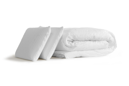 Pack lit complet 160x200 cm - Matelas + Sommier Noir + 2 oreillers + Couette - Lancaster