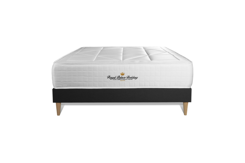 Ensemble Matelas Sommier 160x200 cm - Sommier Noir (déjà monté) - Windsor
