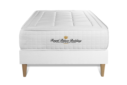 Ensemble Matelas Sommier 90x190 cm - Sommier Blanc (déjà monté) - Balmoral