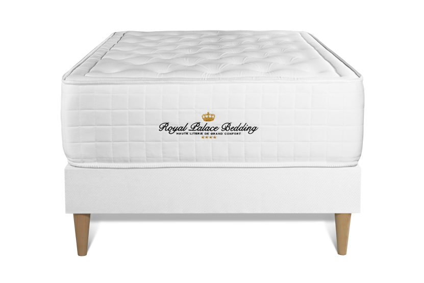 Ensemble Matelas Sommier 90x190 cm - Sommier Blanc (en kit) - Buckingham