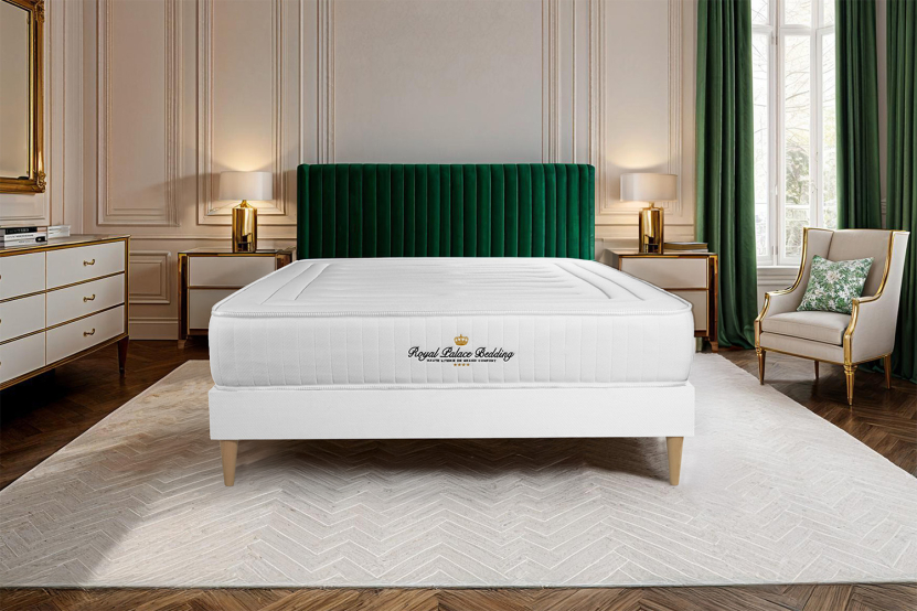 Ensemble Matelas Sommier 140x200 cm - Sommier Blanc (en kit) - Lancaster
